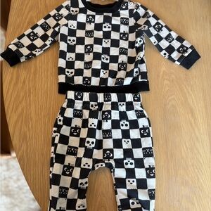 12M Black and White Halloween Pajama Set